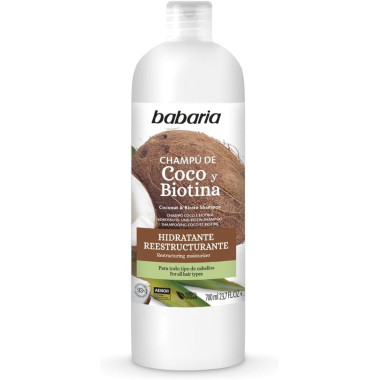 Champú hidratante y reestructurante de Coco con Biotina 700ml. Babaria