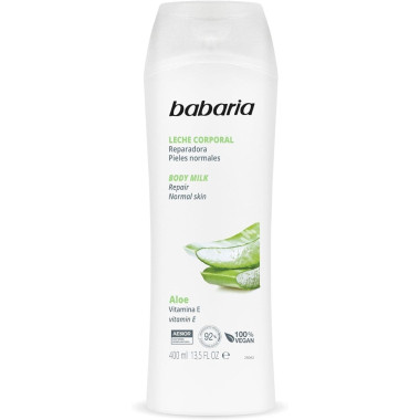 Leche corporal reparadora Aloe Vera con Vitamina E (400ml). Babaria