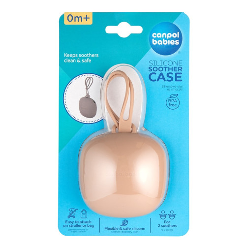 Portachupetes de silicona Beige. Canpol Babies