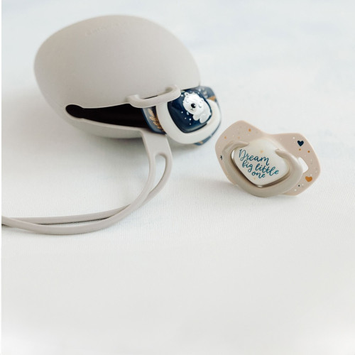 Portachupetes de silicona Beige. Canpol Babies