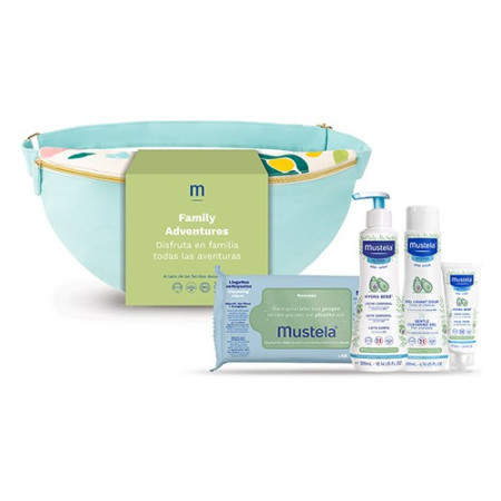 Riñonera bag Family Adventures con 4 productos Bio.Mustela