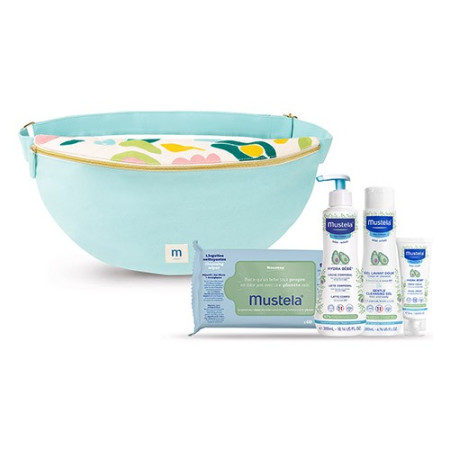 Riñonera bag Family Adventures con 4 productos Bio.Mustela