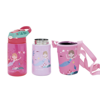 Set de botellas Tritán y acero con funda. Olmitos