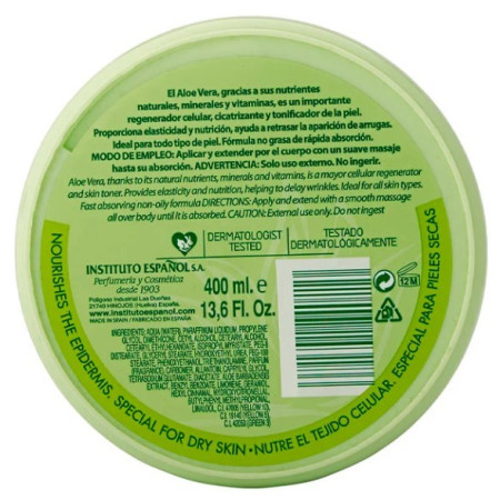 Crema corporal Aloe vera 400 ml. Instituto Español