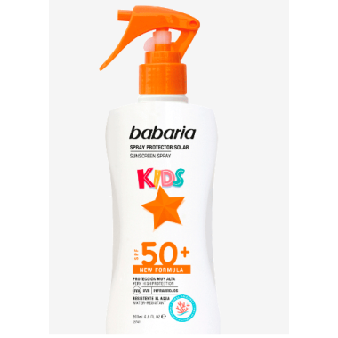 Spray protección solar Infantil SPF50+ , loción piel sensible,pistola 200ml. Babaria