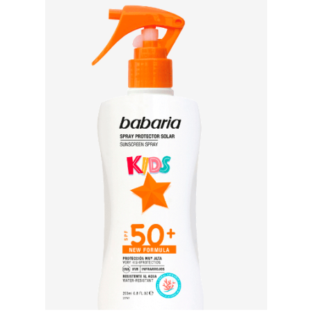 Spray protección solar Infantil SPF50+ , loción piel sensible,pistola 200ml. Babaria