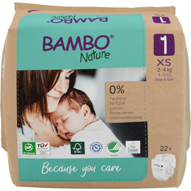 Pañales BAMBO NATURE Talla 1 (22uds)