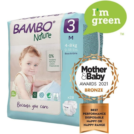 Pañales BAMBO NATURE Talla 3 (28uds)