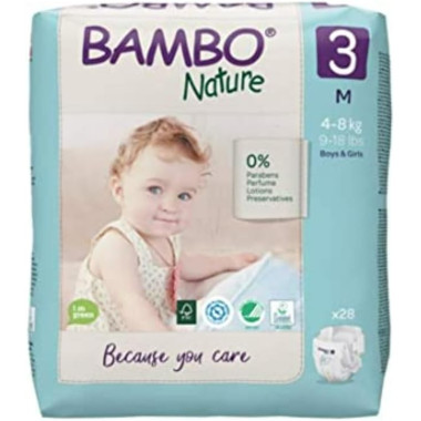 Pañales BAMBO NATURE Talla 3 (28uds)