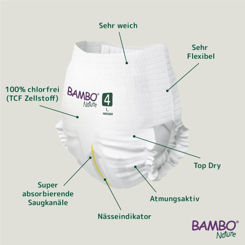 Pañales Pants entrenamiento BAMBO NATURE Talla 4 ( 20 uds)