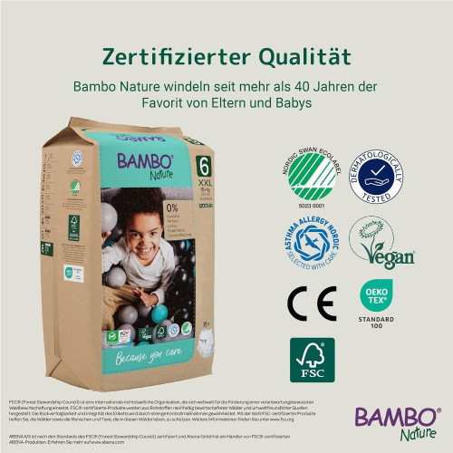 Pañales Pants entrenamiento BAMBO NATURE Talla 6 (18 uds)