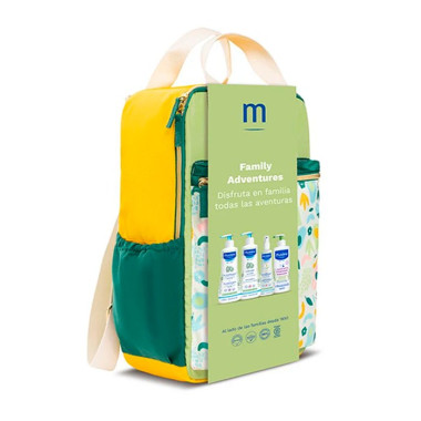 Mochila Family Adventures con 4 productos Bio. Mustela