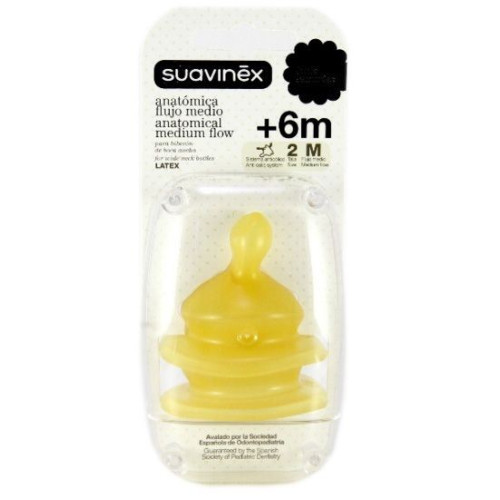 Tetina Anatomica flujo medio latex +6 m  2und. Suavinex