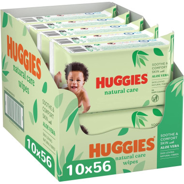 Toallitas con Aloe Vera ,Natural Care (10 x56) uds. Huggies