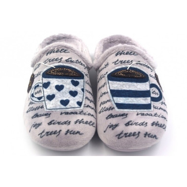 Zapatillas de casa “Suatex”. Garzón (Gris Perla)