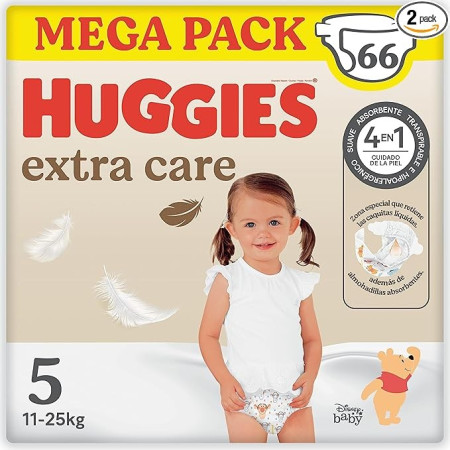 Mega Pack Extra Care Talla 5 (66 Uds) - Huggies