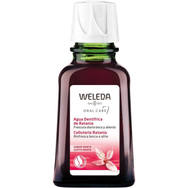 Enjuague bucal, agua dentífrica de Ratania (50ml). Weleda