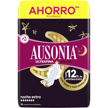 Compresas ultrafina noche extra (18uds). Ausonia