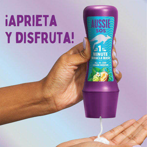 SOS mascarilla 1 minuto miracle mask , all in one colour rescue 250 ml. Aussie