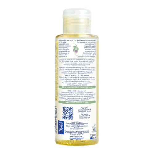 Aceite de masaje con aguacate 100ml Mustela | Hidratación bebé