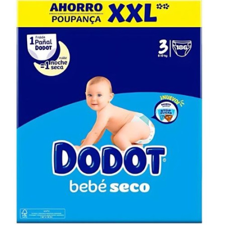 Pañales Dodot Talla 3 Bebé-Seco【 OFERTA 】Paquetes de 66 Uds.