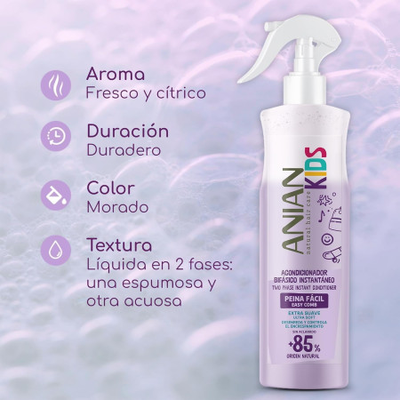 Acondicionador Bifásico Peina Fácil 400 ml. Anian Kids | Más Pañales