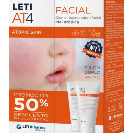 Leti AT4 Crema facial 100 ml. Atopic Skin