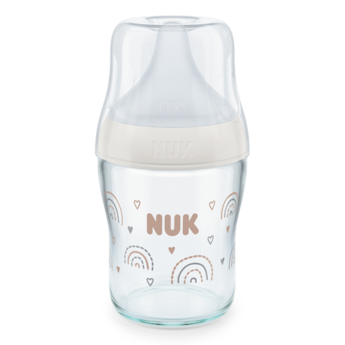 Biberón NUK Perfect Match Cristal Silicona Arcoíris | Más Pañales