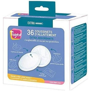 Discos Ultra Absorbentes Tigex (36 uds) |  Más Pañales