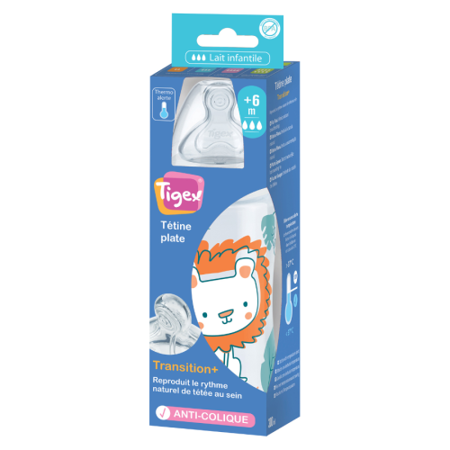 Biberón Tigex 300ml Transition+ con Control de Temperatura | Más Pañales