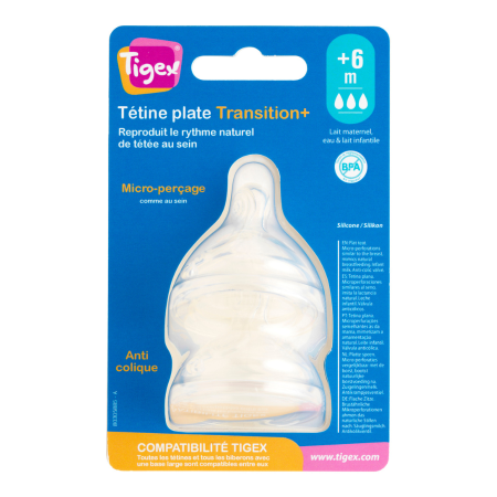 2 Tetinas Transition+ Silicona +6M Tigex |  MasPañales