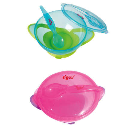 Bol Ventosa Tigex Colors 6m+ Azul y Rosa | Más pañales