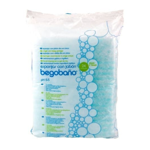 Esponjas de fibra con jabón (5x24 uds). Begobaño