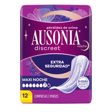 Ausonia Discreet Maxi Noche para Pérdidas de Orina 24 uds | Más Pañales