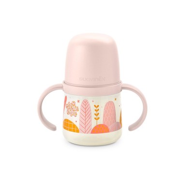 Vaso de aprendizaje antiderrame con asas y boquilla de silicona 150ml. Suavinex