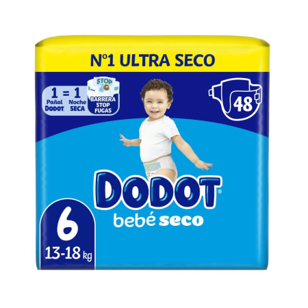 Pañales Dodot Bebé-Seco Talla 6 – Pack 48 uds