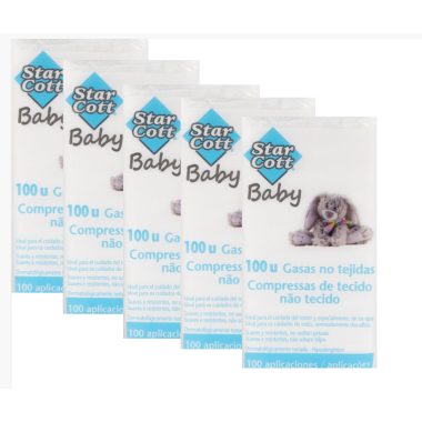 Gasas hipoalergénicas sin tejer Star Cott ( 5 x100 uds)