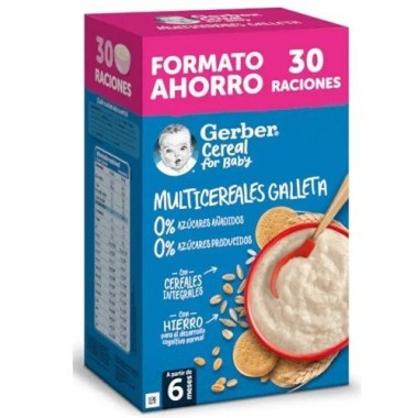 Gerber Papilla Multicereales Galleta 0% 0%, 510g. Nestlé