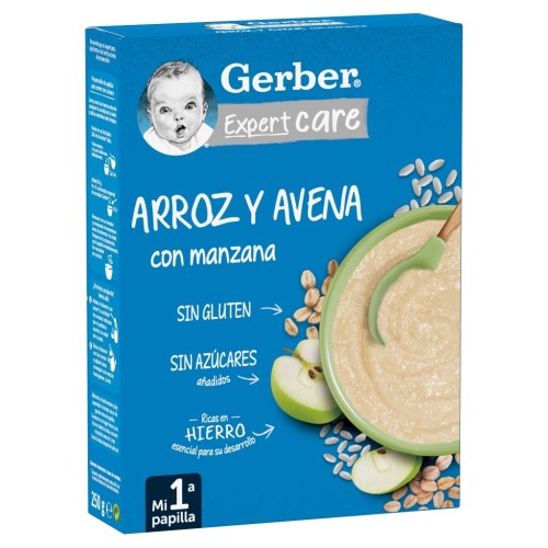 Gerber papilla arroz y avena con manzana 250g. Nestlé