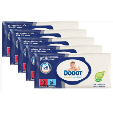 Toallitas Sensitive (paquete de 54 Uds.). Dodot
