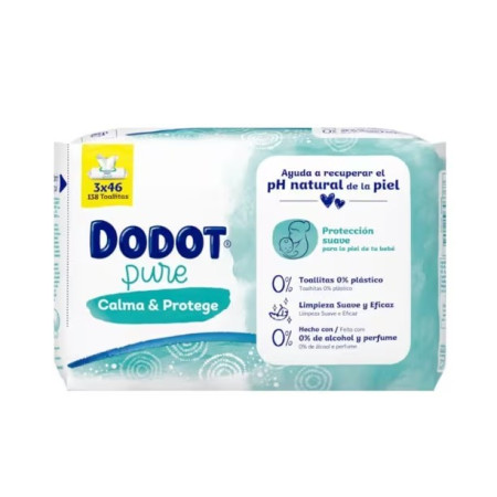 Toallitas Dodot Aqua Pure calma&protege Pack de 3 x46