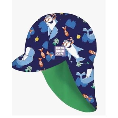 Gorro de Playa Reversible Marino- Verde. Bambino Mio