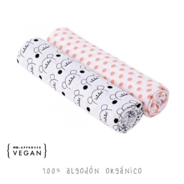 Pack 2 Muselinas XL Lässig 120x120cm | Suaves y Transpirables