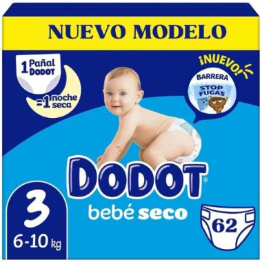 Pañales Dodot Bebé-Seco Talla 3 - 62 und.