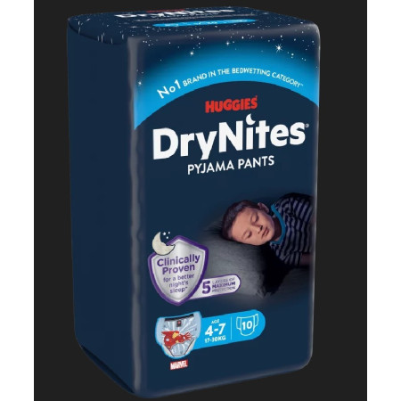 Pañales DryNites Huggies 4-7 años (17-30 kg) | Pack 10 uds