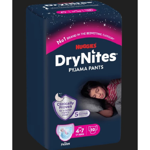 Pañales DryNites 4-7 años | Pañales nocturnos Huggies 17-30 kg