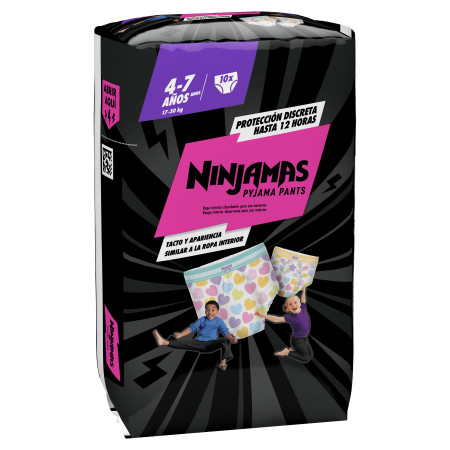 NINJAMAS Pyjama Pants de 4 a 7 años NIÑA 10 Und . Dodot