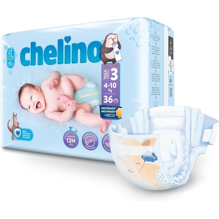 Pañal Chelino Talla 3 (4-10 kg).Tumbado 36 Ud.