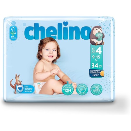 Pañal Chelino Talla 4 (9-15 Kg). Gateo , Pack Ahorro 204 Und