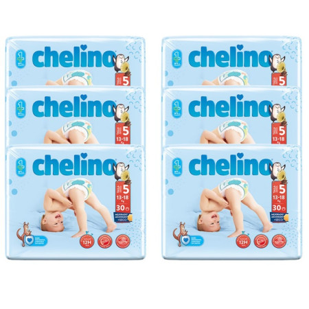 Pañal Chelino Talla 5 (13-18 Kg). Pasitos .Pack Ahorro 180 Und